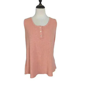 White Birch Waffle Knit Pink Tank Top Size 2X